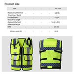 Reflective Vest  Multi Function Multi Pocket Patrol Duty Reflective Vest Traffic Reflective Vest Lettering Safety Protective Clothing