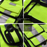 Reflective Vest Multi Function Multi Pocket Patrol Duty Reflective Vest Traffic Reflective Vest Lettering Safety Protective Clothing