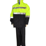 Reflective Raincoat Rain Pants Suit Railway Raincoat Split Suit Fluorescent Yellow Navy Color Matching XXL