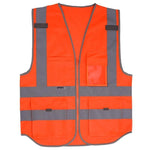 Orange L Multifunctional Reflective Safety Vest For Construction Site