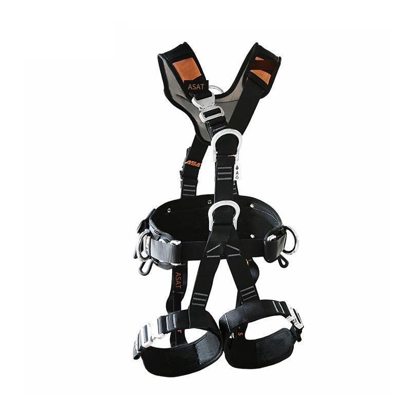 Safety Belt  Black One Size Fits All Wider Half Body Harness for Mountaineering Fire Rescuing