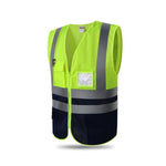 Patchwork Mesh Reflective Vest Multi-functional Universal Night Reflective Vest Road Cleaning Construction Safety Protection Clothes Fluorescent Green