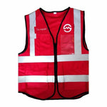 One Piece Multi Pocket Reflective Clothing Red