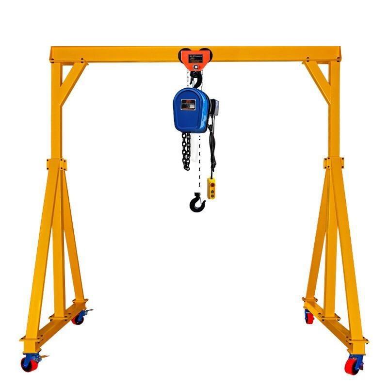 Mobile Gantry Crane Small Hand Push Removable Crane Gantry Crane Span 2m * Height 2.5m + Electric Hoist + Hand Pull Slide Car / Set