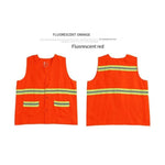 Reflective Vest Sanitary Waistcoat Reflective Safety Vest Work Clothing for Cleaning Workers Highway Construction- Orange with Hat