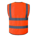 Orange Red Reflective Safety Vest For Traffic Sanitation Construction Workers