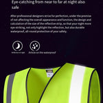 10 Pieces Zipper Multi-pocket Reflective Vest Fluorescent Yellow Green Car Traffic Safety Warning Vest 4 Pieces Reflective Environmental Sanitation Construction Duty Cycling Safety Clothing