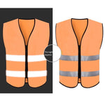 Reflective Working Vest with 2 Highly Reflective Strips Safety Vest for Outdoor Work, Jogging, Sports - Orange