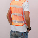 Traffic Riding Reflective Vest Safety Warning Vest for Environmental Sanitation Construction Duty Safety Suit - Orange