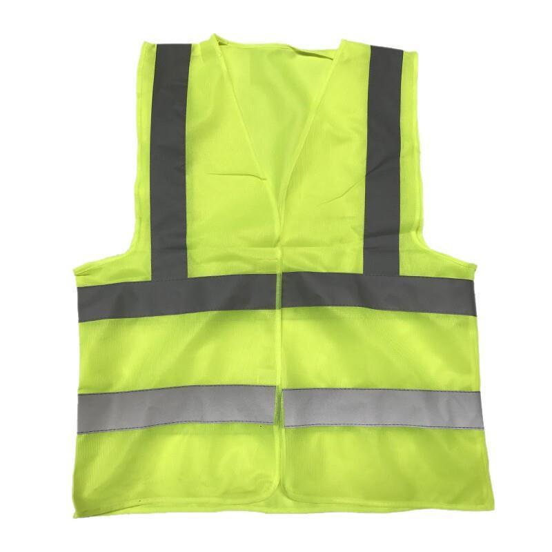 Yellow Reflective Vest Gray Two Horizontal And Two Vertical Reflective Strips Traffic Garden Sanitation Safety Suit Warning Function  Construction Vest