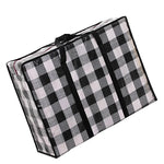 60 * 42 * 24cm Black Lattice 10 Pack Woven Bag Mediun Size Moving Bag Extra Thick Oxford Cloth Luggage Packing Bag Waterproof Storage Snake Skin Bag