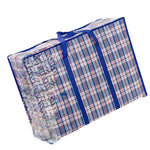 60 * 42 * 24cm Blue Lattice 10 Pack Woven Bag Medium Size Moving Bag Extra Thick Oxford Cloth Luggage Packing Bag Waterproof Storage Snake Skin Bag