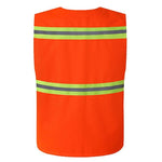 Reflective Vest Button Sanitation Worker's Labor Road Cleaning Work Clothes Night Reflective Orange