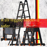 4.1m Aluminum Alloy Thickened Portable Lifting Engineering Herringbone Ladder Multi Function Ladder