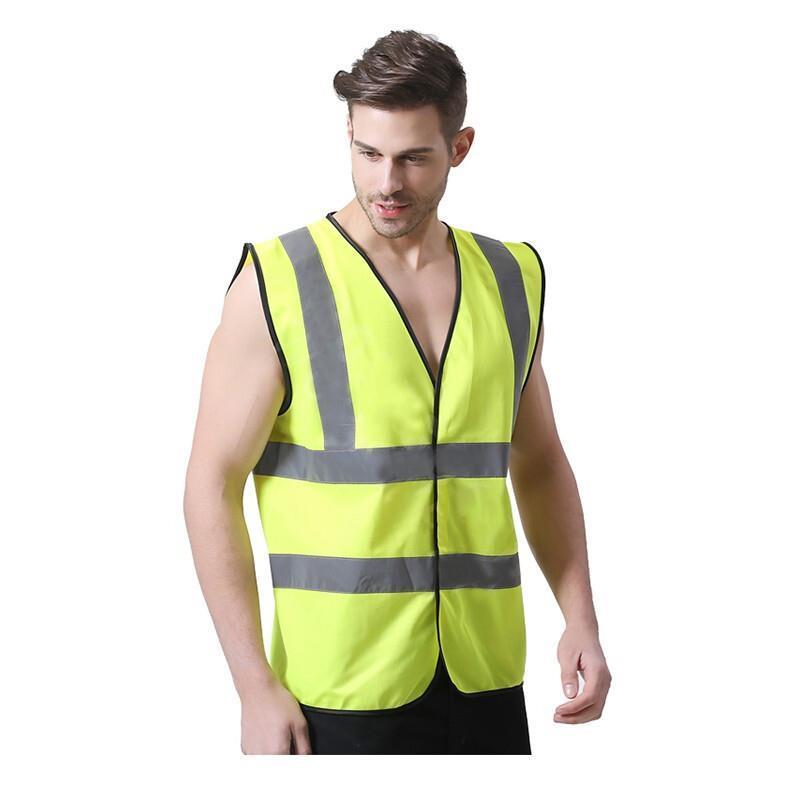 Polyester Cloth Fluorescent Vest Fluorescent Yellow Size S-3XL