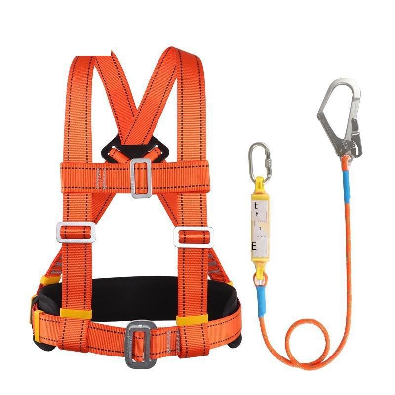 Safety Belt Aerial Work Safety Rope Half Body Belt Waist Protection Three Point Electrical Safety Belt  Single Hook 3m And Buffer Bag