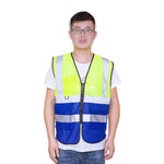 Yellow And Blue Stitching Reflective Vest Mesh (Including Simple Print On The Chest) 1 Piece