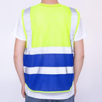 Yellow And Blue Stitching Reflective Vest Mesh (Including Simple Print On The Chest) 1 Piece