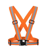 Reflective Vest Elastic Strap Safety Vest High Visibility Fully Adjustable Free Size Safety Gear for Running Jogging Cycling Walking - Orange