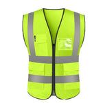 Reflective Running Vest Safety Reflective Vest with Zipper and Pockets for Running Cycling Walking Outdoor Work