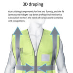 Reflective Running Vest Safety Reflective Vest with Zipper and Pockets for Running Cycling Walking Outdoor Work