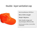 Safety Reflective Vest with Hat Sanitation Vest Work Clothes Reflective Clothing for Cleaning Workers Road Construction - Orange