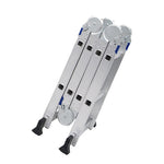 2.8m Multifunctional Folding Ladder Aluminum Alloy Thickened Miter Ladder Telescopic Lift Loft Engineering Ladder Multifunctional Joint Ladder 4 * 2   2.8m