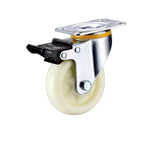 4 Inch Swivel Caster with Double Ball Bearings 4pcs Pack Beige Polypropylene (PP) Caster Medium Universal Wheel - 4pcs