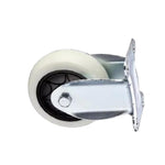 4 Sets 2.5 Inch Fixed Caster Wheel Milky White Polypropylene (PP) Caster Medium Directional Wheel