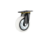 Milky White Nylon (PA) Wheels 4Pcs 6 Inch Plate Swivel Caster Flat Bottom Movable Heavy Duty Universal Wheel - 4Pcs