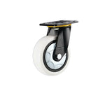 Milky White Nylon (PA) Wheels 4Pcs 6 Inch Plate Swivel Caster Flat Bottom Movable Heavy Duty Universal Wheel - 4Pcs