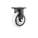 4 Inch Fixed Heavy Duty Casters 4pcs Pack with Double Ball Bearing White Nylon (PA) Wheel Directional Wheel - 4pcs