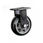 4 Sets 4 Inch Fixed Heavy Duty Caster Gray Core Black Polyurethane (PU) Caster Directional Wheel