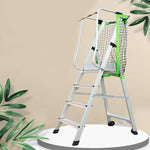 2.7m Herringbone Platform Ladder Miter Platform Ladder Movable With Pulleys And Safety Net