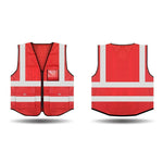 V-shape Collar Safety Vests with 8 Pockets Mesh Breathable Reflective Vest Construction Vehicle Reflective Clothing Traffic Security Clothing - Red