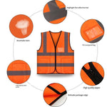 Orange Reflective Vest Safety Working Vest Safety Suit Construction Reflective Vest Traffic Security Personal Protection Safety Vests