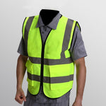 Grass Green Reflective Vest For Construction Workers Or Sanitation Workers Warning Light And Breathable