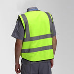 Grass Green Reflective Vest For Construction Workers Or Sanitation Workers Warning Light And Breathable