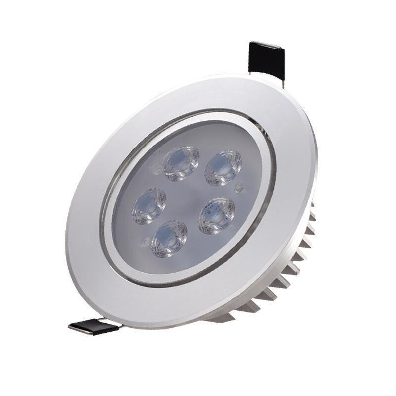 Led Spotlight  Light Embedded Small Spotlight, Sky Lantern 3w, Opening 50-60mm, Bright Silver Surface White Light 6500k (sunflower)