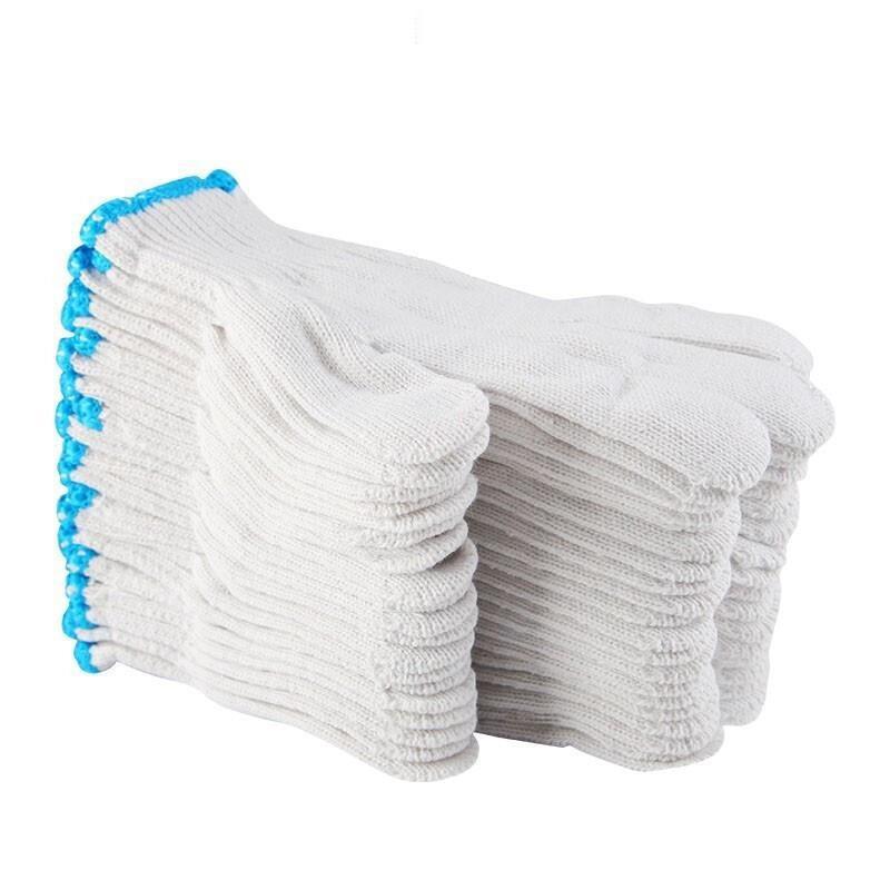 10 Pairs Safety Gloves Labor Protection Gloves Cotton Thread Gloves White Gloves Protective Gloves Thickened Work Gloves Free Size