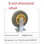 Wheelbarrow Caster Rubber Wheel Silent Wheel Directional Wheel Trailer Universal Wheel Industrial Flatbed Truck Wheel Wheelbarrow Wheel 8 Inch Directional Wheel 2 Pieces And Universal Wheel 2 Pieces