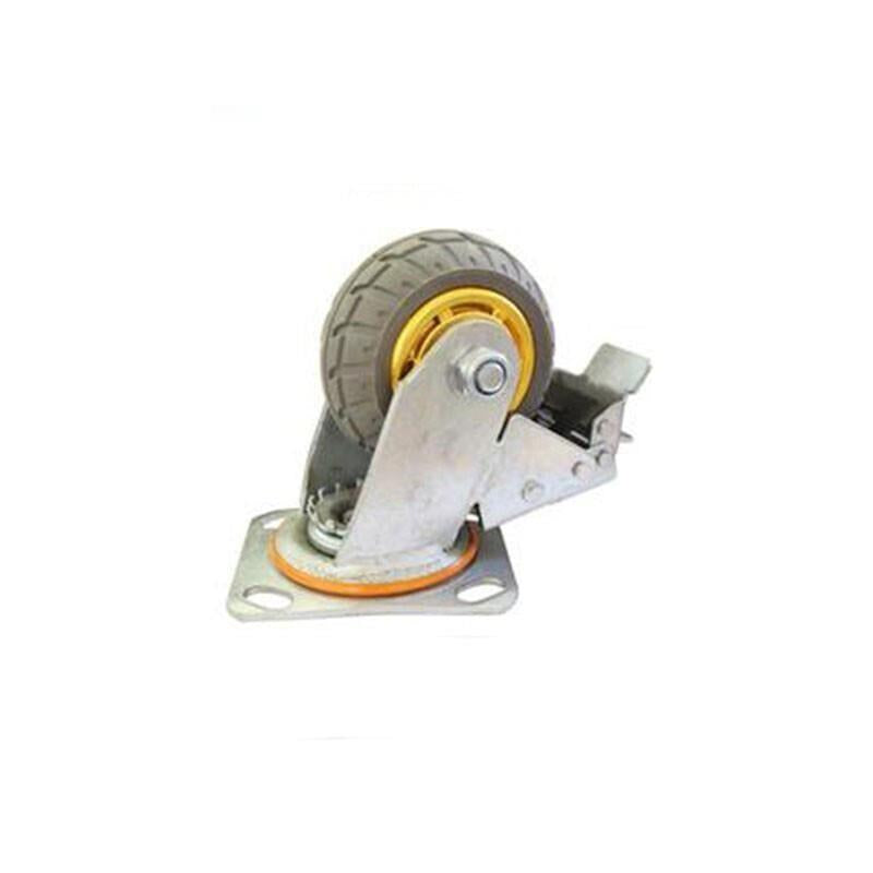 6 Inch Brake Wheel Wheelbarrow Caster Rubber Wheel Silent Wheel Directional Wheel Trailer Universal Wheel  1 Piece