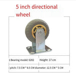 5 Inch Directional Wheel Wheelbarrow Caster Rubber Wheel Silent Wheel Directional Wheel Trailer Universal Wheel 1 Piece