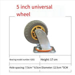 Wheel Barrow Caster Rubber Wheel Silent Wheel Directional Wheel Trailer Universal Wheel Industrial Flat Car Wheel Barrow Wheel 5 Inch Directional Wheel 2 Pieces+Universal Wheel 2 Pieces