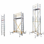 Aluminum Alloy Scaffold 2200 * 2100 * 6900mm Folding Lifting Platform With Wheel Movable Frame Engineering Ladder Mobile Scaffold