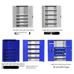 Heavy Duty Tool Cabinet Storage With Hanging Board Multi Function Thickened Double Door Tool Factory Workshop Storage Cabinet - Blue Mesh