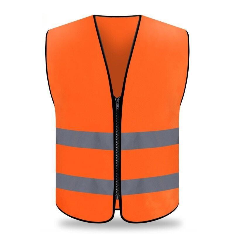 Reflective Vest Safety Vest Reflective Strips with Two Horizontal Orange Free Size