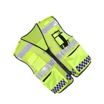 Fluorescent Yellow Reflective Vest For Police High Lighter Large Pocket Free Size