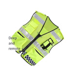 Fluorescent Yellow Reflective Vest For Police High Lighter Large Pocket Free Size