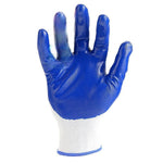 12 Pairs Of Free Size Nitrile Blue Safety Gloves Rubber Coated Gloves Hand Coated Gloves Construction Protective Gloves